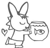 coloriage trotro porte un aquarium avec un poisson